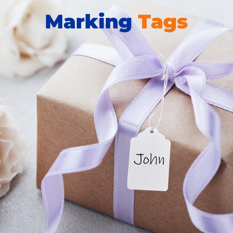 Brothersbox Price Tags with Strings Attached, 1000pcs Marking White Merchandise Hang Tags Labels for Goods Gifts Jewelry Clothing Garage Yard Rummage Sale Supplies 1 3/8" x 2 1/8" - Image 4